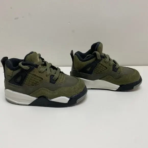Nike Air Jordan 4 Retro SE Craft Olive Toddler Sneakers